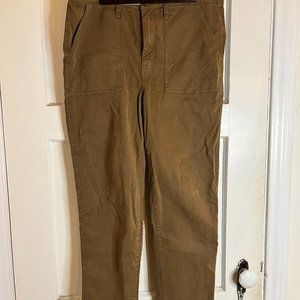 Madewell Stovepipe Fatigue Pants: TENCEL™ Lyocell Edition in Asparagus (brown)
